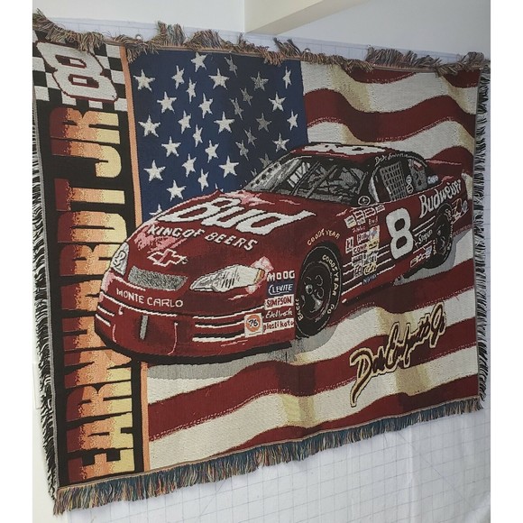 NASCAR Dale Earnhardt Jr #8 Northwest Company Woven Throw Blanket USED Cleaned - Picture 3 of 4
